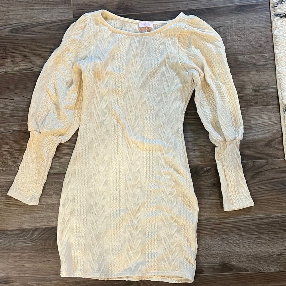 Pink Lilly white sweater dress
